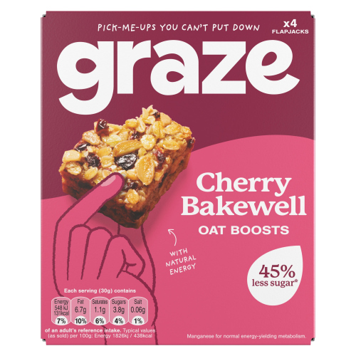 GRAZE FIBRE OAT BOOSTS CHERRY BAKEWELL 4PK 120G