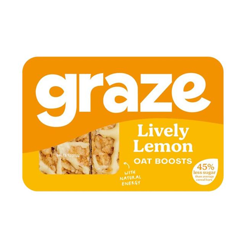 GRAZE LIVELY LEMON FLAPJACK SNACKS 50G