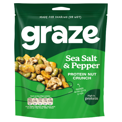 GRAZE SEA SALT & PEPPER PROTEIN NUT CRUNCH 100G