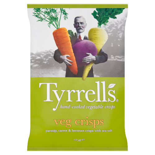 TYRRELLS SEA SALTED VEG SHARING CRISPS 125G