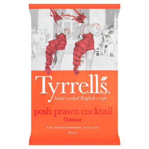 TYRRELLS POSH PRAWN COCKTAIL CRISPS 24X 40G