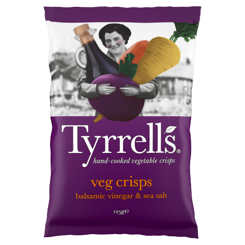 TYRRELLS VEG BALSAMIC VINEGAR & SEA SALT SHARING CRISPS 125G
