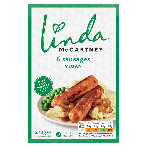 LINDA MCCARTNEY’S 6 VEGETARIAN SAUSAGES 270G