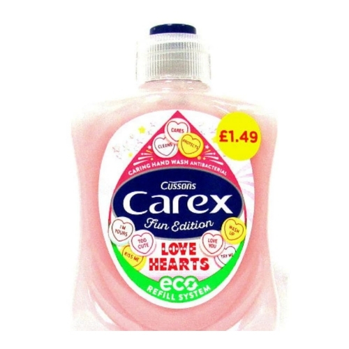 CAREX HANDWASH LOVE HEARTS PMP £1.49 250ML