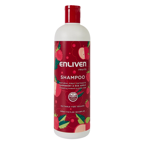 ENLIVEN NATURALS SHAMPOO RASPBERRY & APPLE PMP £1.49 500ML