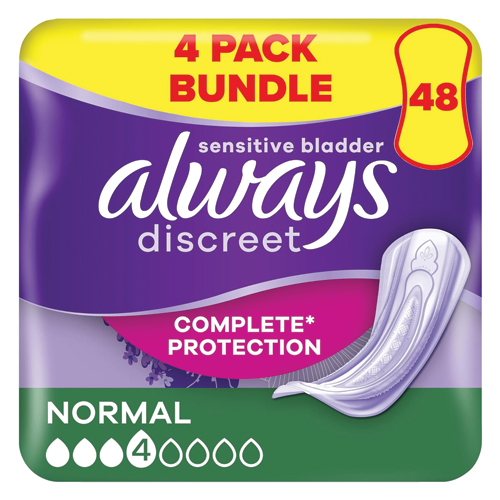 ALWAYS DISCREET NORMAL PADS PMP £3.00 12S