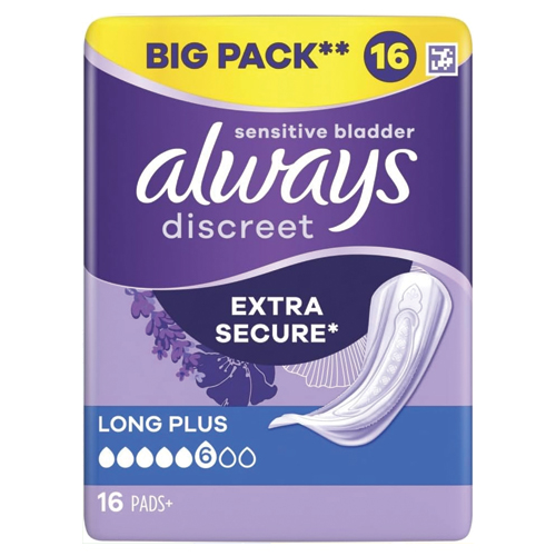 ALWAYS DISCREET LONG PLUS PADS PMP £3.00 5S