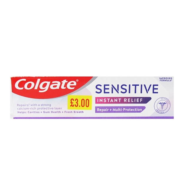 COLGATE TOOTHPASTE SENSITIVE INSTANT RELIEF MULTI PMP £3.00 75ML