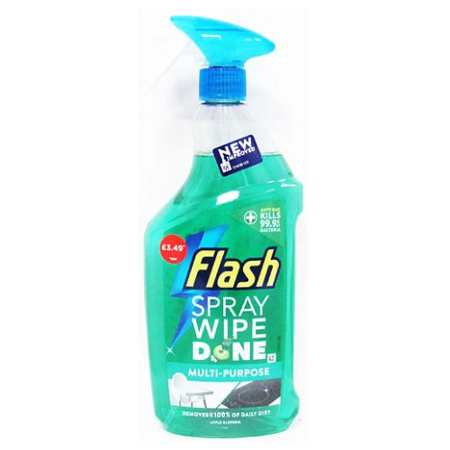 FLASH SPRAY WIPE DONE APPLE BLOSSOM ANTI BACTERIAL PMP £3.49 800ML