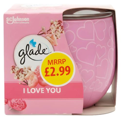 GLADE I LOVE YOU CANDLE £2.99 108G