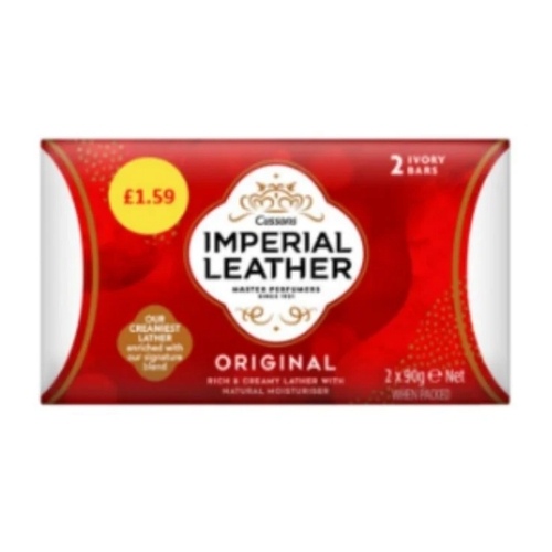 IMPERIAL LEATHER SOAP BAR 2PK PMP £1.59 90G