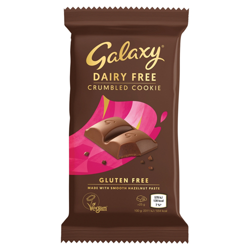 GALAXY VEGAN DAIRY FREE CRUMBLED COOKIE 100G