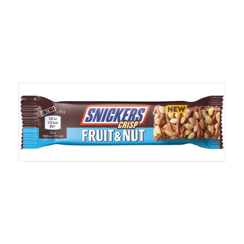 SNICKERS CRISP TRIPLE TREAT FRUIT & NUT SINGLE 40G