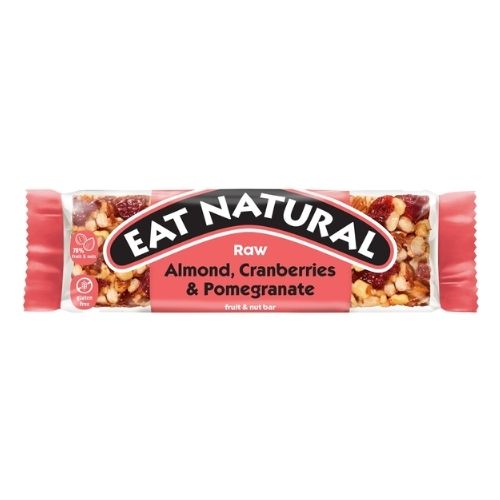 EAT NATURAL RAW FRUIT & NUT BAR ALMOND, CRANBERRIES & POMEGRANATE 12PK 45G
