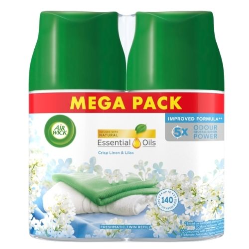 AIRWICK CRISP LINEN & LILAC FRESHMATIC TWIN REFILL 250ML
