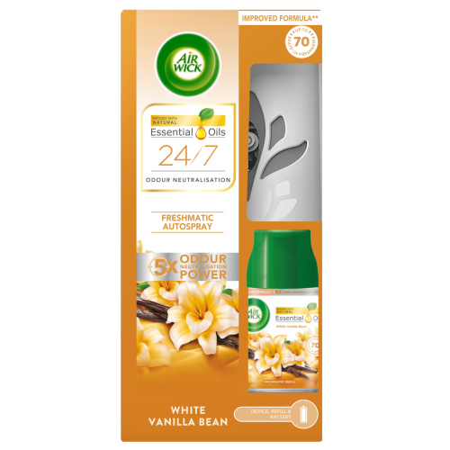 AIRWICK WHITE VANILLA BEAN FRESHMATIC SPRAY KIT 250ML