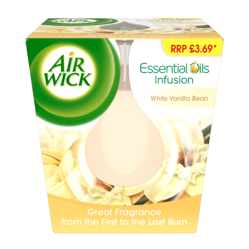AIRWICK WHITE VANILLA BEAN CANDLE 105G