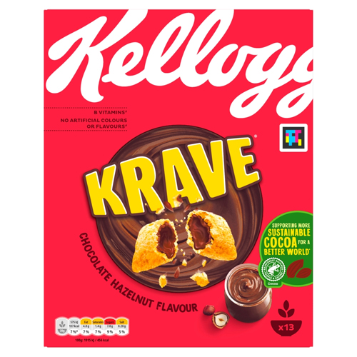 KELLOGG'S KRAVE CHOCOLATE HAZELNUT BREAKFAST CEREAL 410G