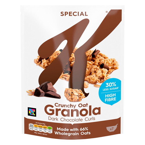 KELLOGG'S SPECIAL K CRUNCHY OAT GRANOLA DARK CHOCOLATE CURLS 350G
