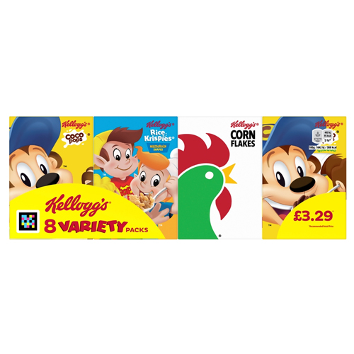 KELLOGG'S VARIETY PACK BREAKFAST CEREAL PMP £3.29 196G