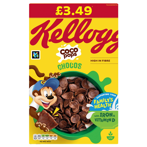KELLOGG'S COCO POPS CHOCOS PMP £3.49 430G