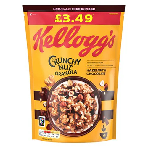 KELLOGG'S CRUNCHY NUT HAZELNUT & CHOCOLATE GRANOLA PMP £3.49 380G