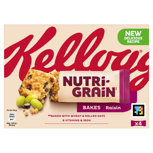 KELLOGGS NUTRIGRAIN BAKES RAISIN 4PK 180G
