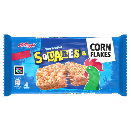 KELLOGG'S SQUARES & CORN FLAKES RICE KRISPIES BARS 4PK 31G