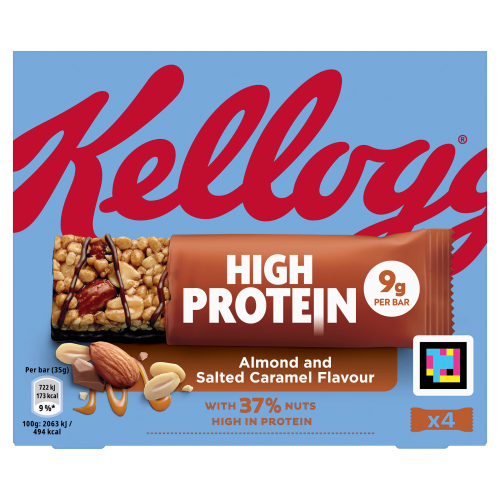KELLOGG’S HIGH PROTEIN ALMOND & SALTED CARAMEL BARS 4PK 35G