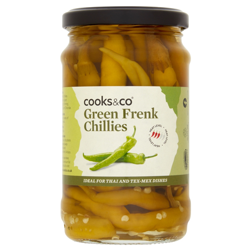 COOKS & CO GREEN CHILLIES 300G