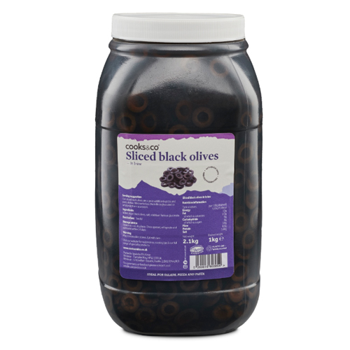 COOKS & CO SLICED BLACK OLIVES 2KG