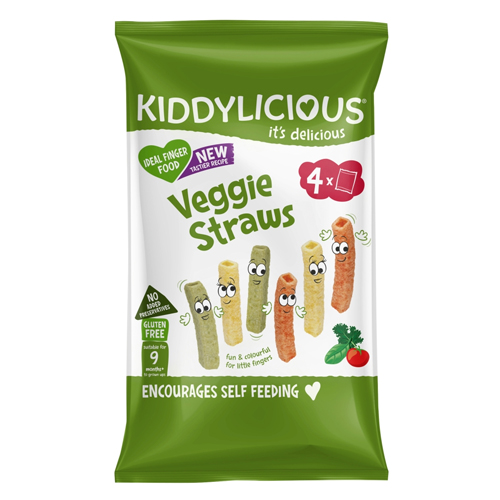 KIDDYLICIOUS VEGGIE STRAWS 4PK 12G