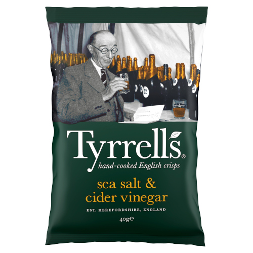 TYRRELLS SEA SALT & CIDER VINEGAR CRISPS 48X 40G