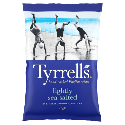 TYRRELLS LIGHTLY SEA SALTED CRISPS 48X 40G