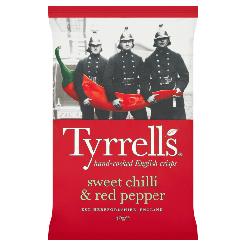 TYRRELLS SWEET CHILLI & RED PEPPER CRISPS 48X 40G