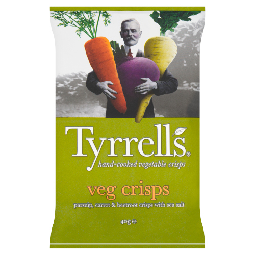 TYRRELLS SEA SALTED VEG CRISPS 24X 40G