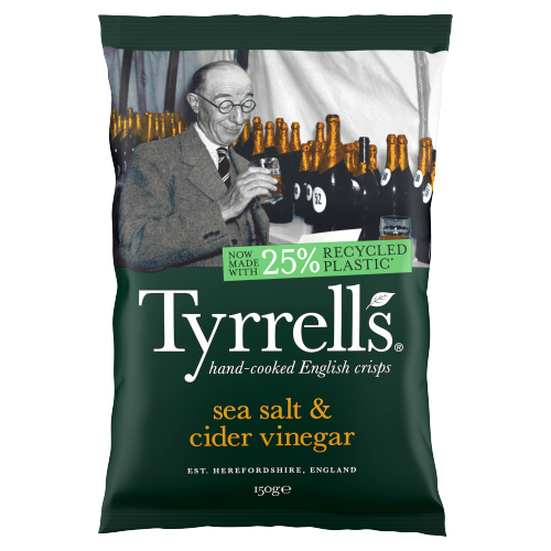 TYRRELLS SEA SALT & CIDER VINEGAR SHARING CRISPS 150G