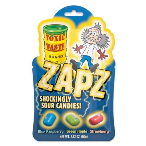 TOXIC WASTE ZAPZ ASSORTED CHEWS 60G