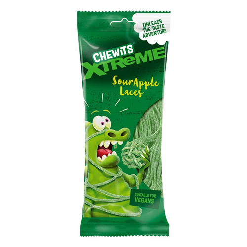 CHEWITS XTREME SOUR APPLE LACES 160G