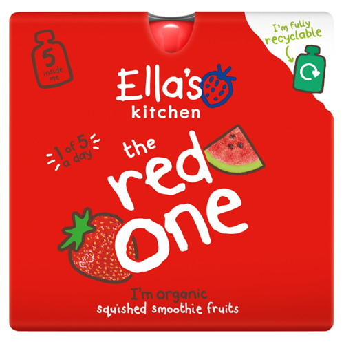 ELLA'S KITCHEN ORGANIC THE RED ONE SQUISHED SMOOTHIE FRUITS 5PK 90G