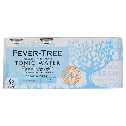 FEVER TREE LIGHT TONIC CAN 8PK 150ML
