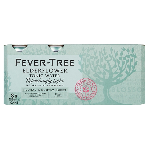 FEVER TREE LIGHT ELDERFLOWER TONIC CAN 8PK 150ML