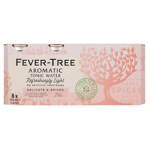 FEVER TREE LIGHT AROMATIC TONIC CAN 8PK 150ML
