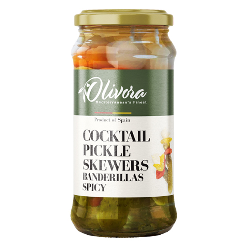 OLIVORA COCTAIL PICKLE SKEWERS 360G