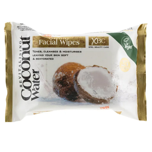 XBC COCONUT FACIAL WIPES TWIN PACK 2 X 25S