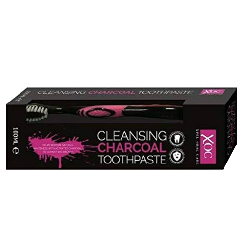 XOC CHARCOAL TOOTHPASTE WITH FREE TOOTHBRUSH 100ML