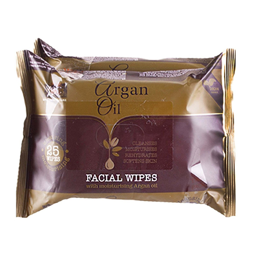 ARGAN OIL TWIN PACK FACIAL WIPES 2X25S