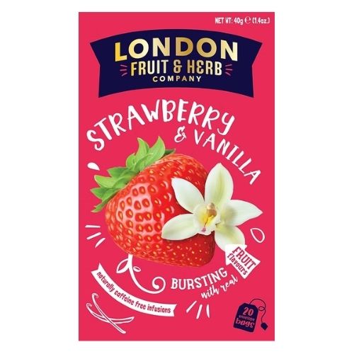 LONDON FRUIT & HERB STRAWBERRY & VANILLA 20S TEABAGS 40G