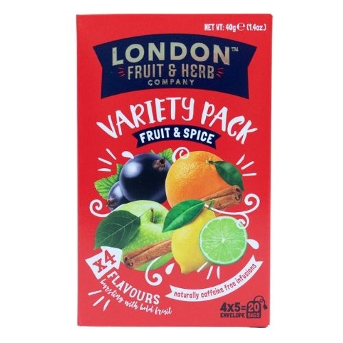 LONDON FRUIT & HERB FRUIT & SPICE VAR 20S TEABAGS 40G