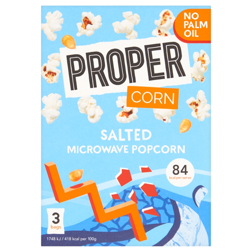 PROPERCORN MICROWAVEABLE POPCORN SALTED 70G